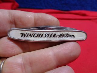 Vintage Colonial Folding Pocket Knife Made In Usa Advertising Winchester - Western