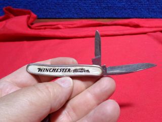 VINTAGE COLONIAL FOLDING POCKET KNIFE MADE IN USA ADVERTISING WINCHESTER - WESTERN 3
