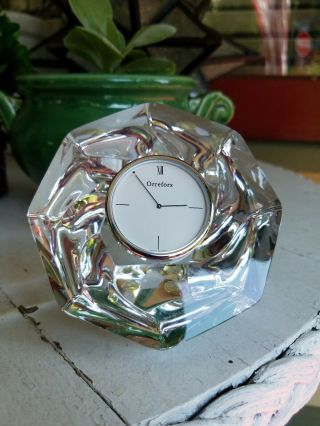 Vintage Orrefors Swedish Crystal " Residence " Clock/paperweight