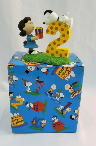 Rare Vintage 1996 Snoopy & Friends Birthday Bash Figurine 2.  Lucy And Snoopy