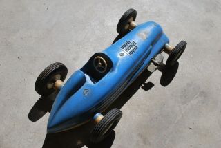 1950 ' s Vintage Plastic Wind up blue 8 race car - Toy - Great look 2