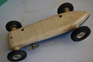 1950 ' s Vintage Plastic Wind up blue 8 race car - Toy - Great look 4
