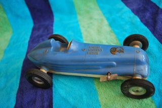 1950 ' s Vintage Plastic Wind up blue 8 race car - Toy - Great look 5
