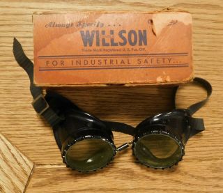 Vintage Willson Safety Spectacles Goggles Steampunk -