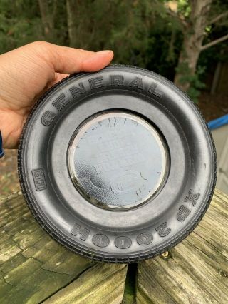 Antique Vintage General Tires Gas Station Rubber & Glass Ashtray Sign 3