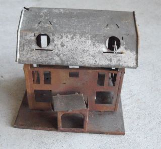Vintage Pre - War Lionel O Scale Rusted Worn Tin Litho 189 Villa House 3