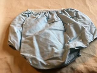2 Prs Vintage Babies Plastic Lined Pants/diaper Covers 1blue/1white 14 " Waist