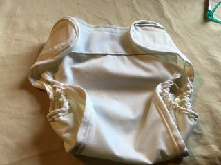 2 Prs vintage Babies Plastic lined pants/diaper covers 1blue/1white 14 