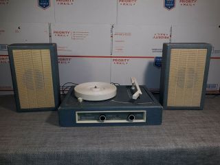 Vintage Sears Stereo Record Player With 2 Speakers