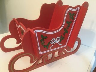 Vintage Wooden Folding Santas Sleigh Christmas 16 Inches Need Assembly