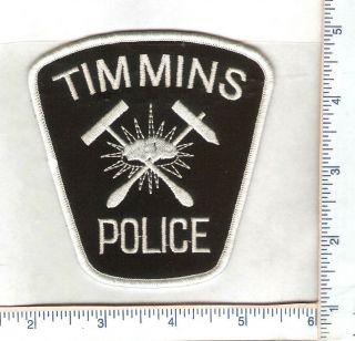 , 1 Vintage Timmins Police Department Patch.  (white) (ontario)