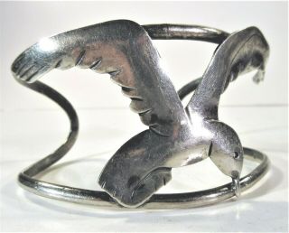 Vintage Sterling Silver Flying Sea Gull Bird Bracelet