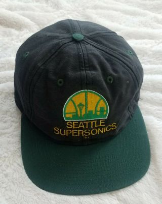 Vintage Seattle Supersonics Snapback Hat Cap Nba Collectible C Competitor