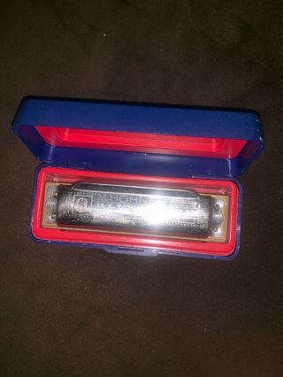 Vintage M.  Hohner Blues Harp Harmonica Key Of E Made In Germany With Case