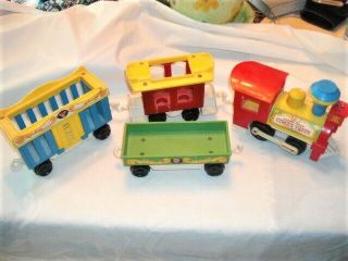 Vintage 70’s Fisher - Price Little People Circus Train 991 4 Cars,  Guc