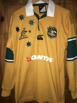 Australia Rugby Union Wallabies Qantas Vintage Rugby Shirt Size Medium