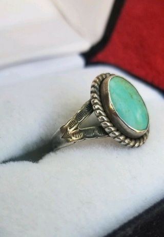 Vtg Navajo Native American Sterling Silver 925 Turquoise Ring