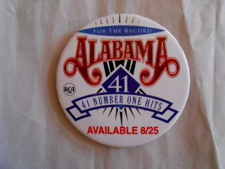 Vintage 1998 Country Music Band Alabama Rca For The Record Album Promo Pinback