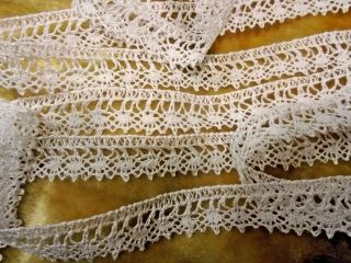 Vintage Nos 1/2 " Wide,  White Cotton Cluny Border Lace - 5 Yds / $5.  00 - Dolls