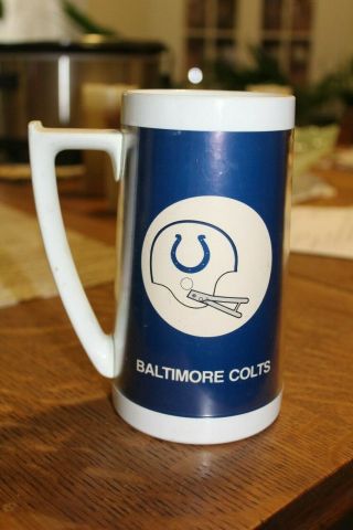 Vintage 1976 Baltimore Colts Thermo - Serv Coffee Mug Thermal Cup,  Bonus Sticker