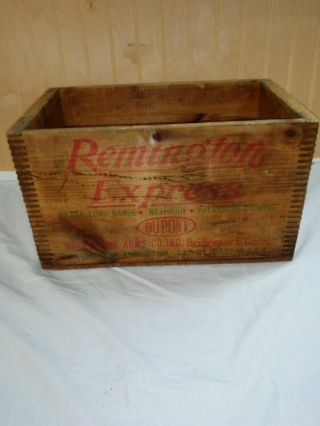 Vintage Remington Wooden Box Crate Ammo Box Express Extra Long Range 16 Ga