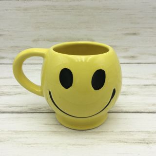 Vintage Mccoy Yellow Happy Smiley Face Coffee Ceramic Mug Cup Usa Pottery B