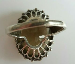 Vintage Sterling Silver Lime Citrine Faceted Claw Set Cocktail Ring Size L R3 5