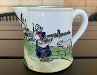 Vintage G.  S.  Zell Baden Germany Small Creamer Pitcher Dutch Windmill Sheep