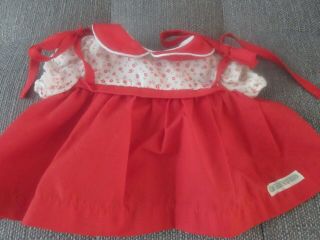 Vintage Cabbage Patch Kids Doll Clothes: Red Shoulder Ties Dress