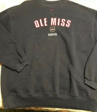 Vintage Men’s Nike L Sweatshirt,  Ole Miss Rebels,  100 Cotton,  Blue