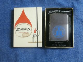Vintage 1969 Zippo Advertising Cigarette Lighter Bank Of Buffalo Box