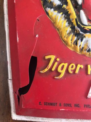 Rare Schmidt’s Philadelphia Tiger Head Ale Sign Vintage Advertise beer Audette 2