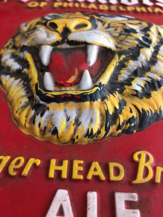 Rare Schmidt’s Philadelphia Tiger Head Ale Sign Vintage Advertise beer Audette 3