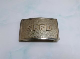 Vintage Solid Gold Plated " Sffd " San Francisco Fire Department Belt Buckle