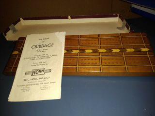 Vintage Inlaid Cribbage Board