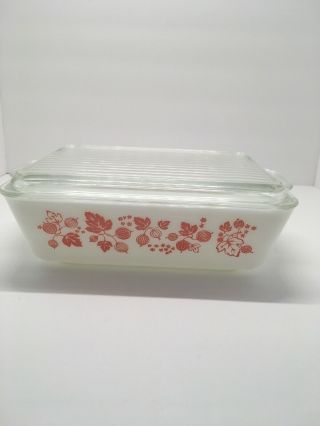 Vintage Pyrex Pink Gooseberry Refrigerator Dish With Lid 503