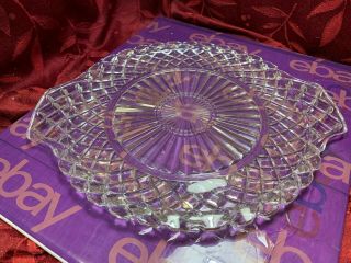 Vintage Depression Glass Anchor Hocking Waterford/waffle Cake Plate