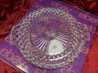 Vintage Depression Glass Anchor Hocking Waterford/Waffle Cake Plate 2