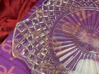 Vintage Depression Glass Anchor Hocking Waterford/Waffle Cake Plate 3