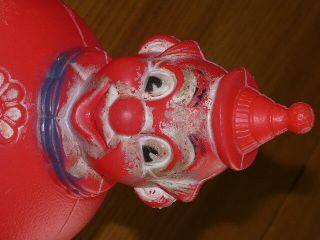 Vintage Circus Clown Rolly Polly Toy Plastic Musical Chime Wobble Regal Canada 5