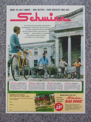 Vintage 1972 Schwinn Pea Picker Krate Stingray Advertisement