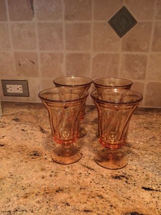 Vintage Fostoria Jamestown Amber - Set Of 4 Iced Tea Glasses