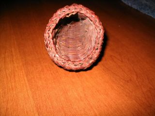 Horn of Plenty Cornucopia woven wicker 5 inches long vintage Thanksgiving 3