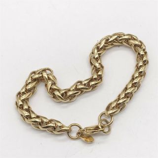 Vintage Signed Monet Gold Tone Rope Twist Jewellery Ladies Bracelet / Bangle