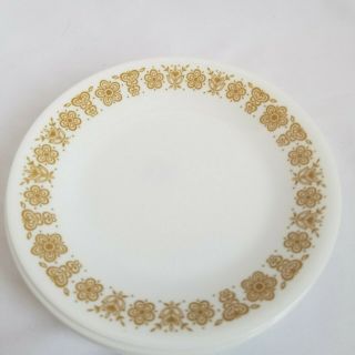 6 Vintage Corelle Butterfly Gold Dinner Plate 10.  25” Corning Yellow Flower Usa