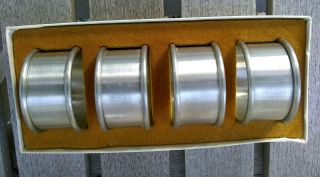 Vintage Round International Pewter Napkin Rings - Set Of 4 Box 27778/4s