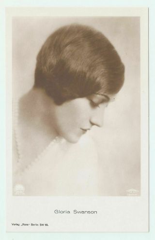 Gloria Swanson Actress Vintage " Ross Verlag " No.  1877/1 Haircut Photo Postcard