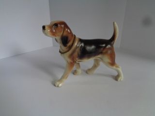 Vintage Beagle Dog Porcelain Figurine.  Made In Japan