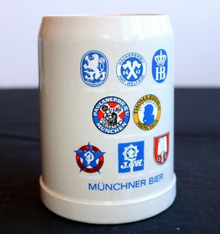 Vintage Munchner Bier Stein (munich Beer Stein) 0.  5l Half Liter Mug Oktoberfest