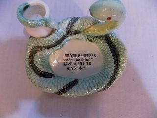Vintage Japan Ceramic Ashtray Match Holder Pot to Hiss In 2